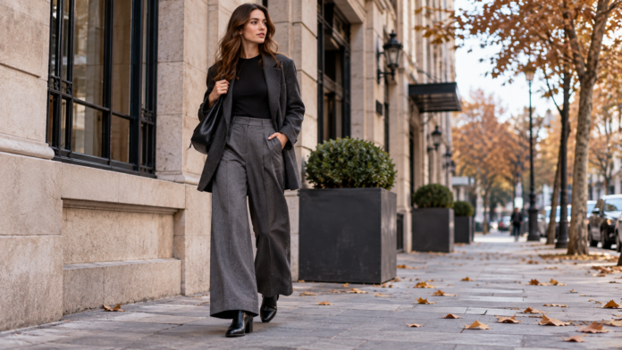 Pantalones wide leg: seis combinaciones con tacones y botines para lucir en otoño 2026
