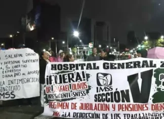 Trabajadores del IMSS bloquean vialidades en Edomex y exigen aumento salarial de 10% IMSS