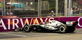 Checo Pérez choca en Singapur y saldrá desde el fondo en la carrera Sprint Checo Pérez